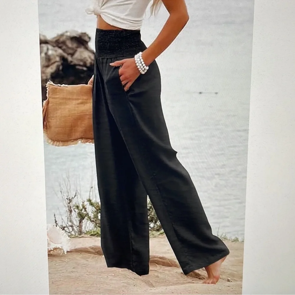 NWOT 3X Wide Leg Pants Plus Size - Black - Picture 3 of 4